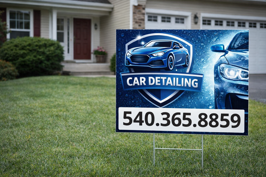 Car Detailing & Auto Wash Yard Signs | Custom Design