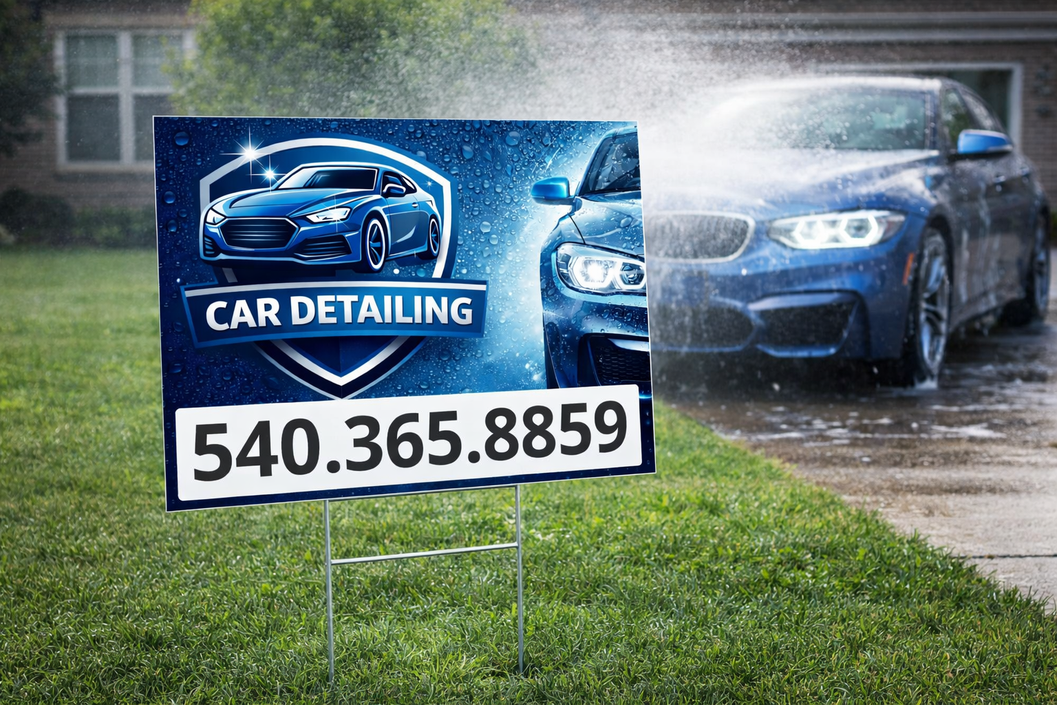 Car Detailing & Auto Wash Yard Signs | Custom Design