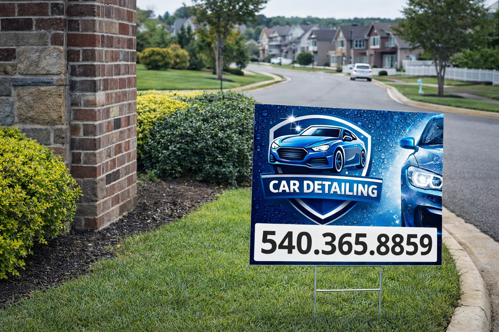 Car Detailing & Auto Wash Yard Signs | Custom Design