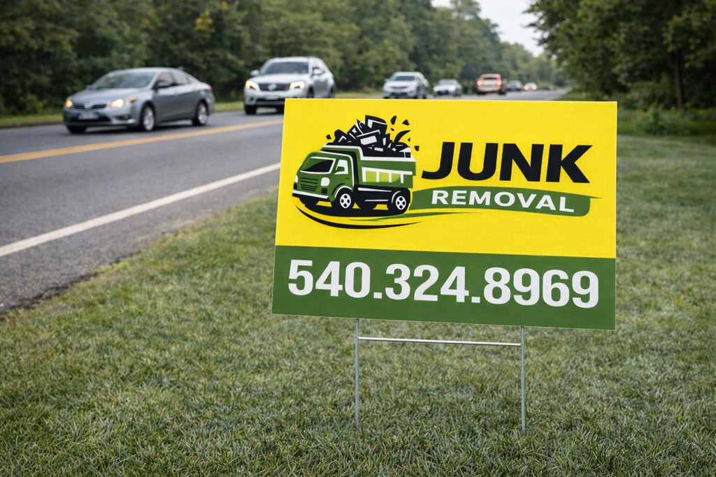 Professional Junk Removal & Dumpster Rental Yard Signs - Get Leads NOW!