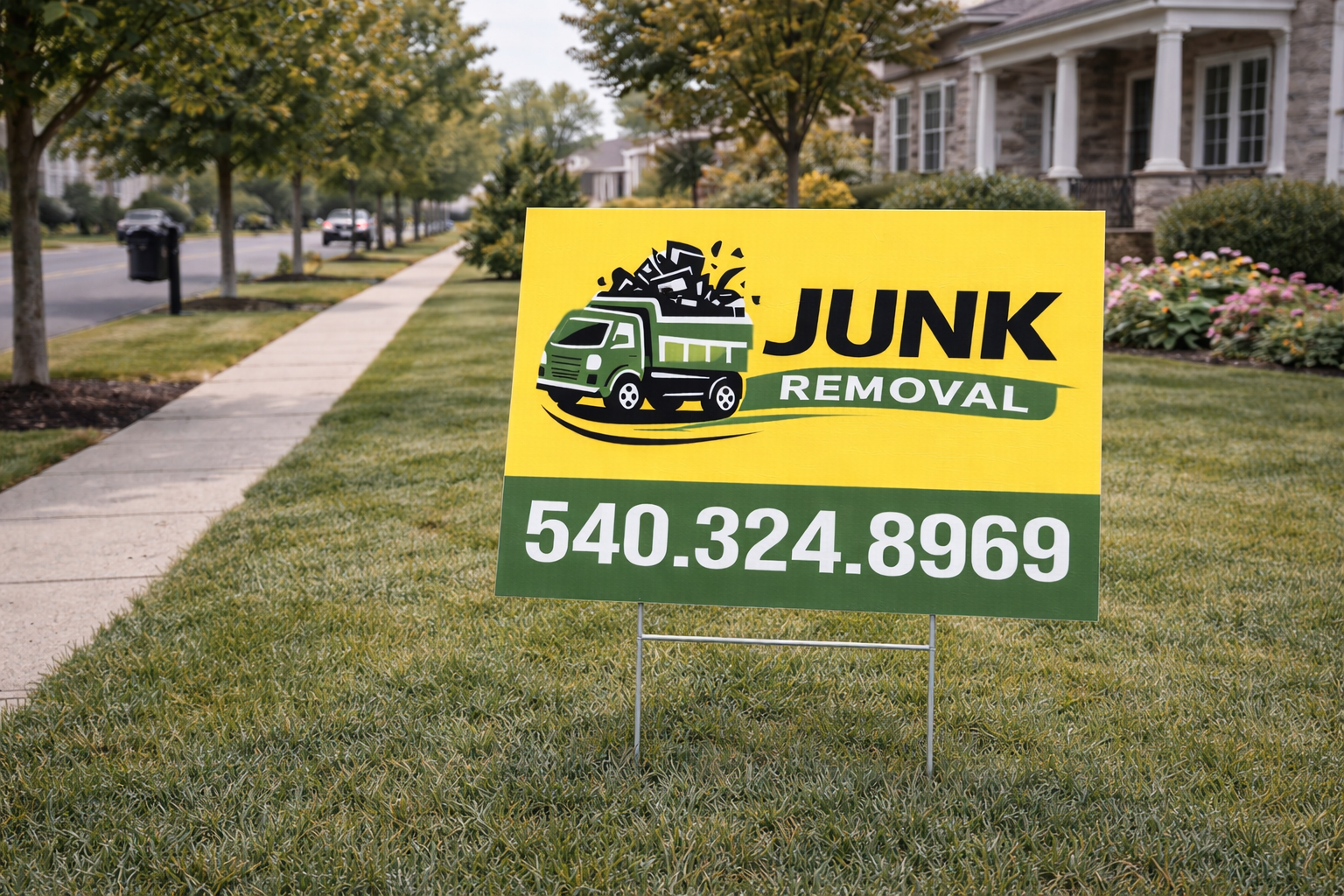 Professional Junk Removal & Dumpster Rental Yard Signs - Get Leads NOW!