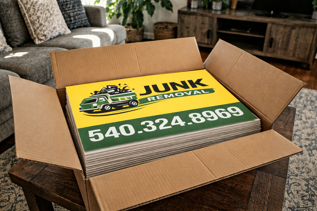 Professional Junk Removal & Dumpster Rental Yard Signs - Get Leads NOW!