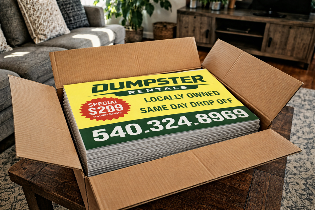 Custom Roll Off Dumpster Rental Yard Signs - Get Leads NOW!