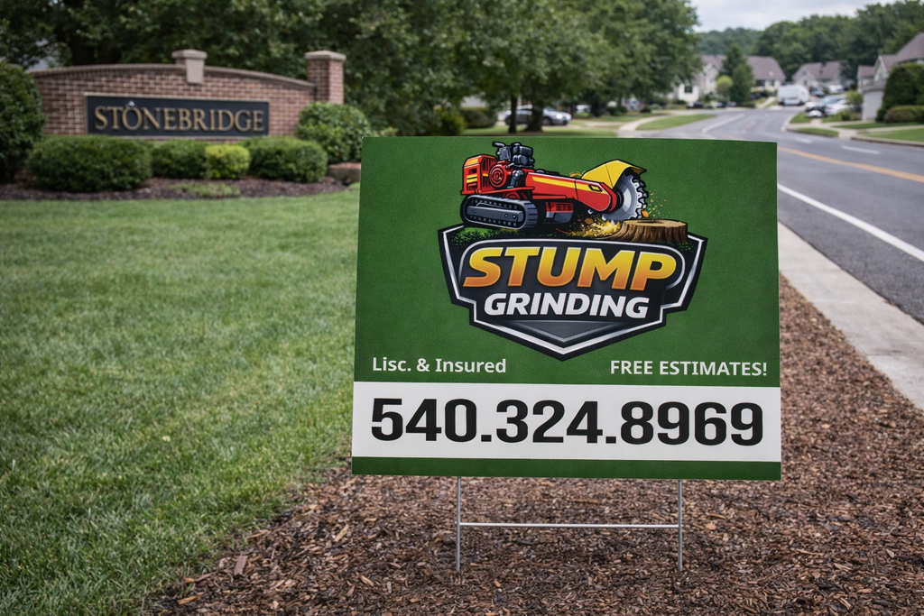 Stump Grinding Service Business Yard Sign