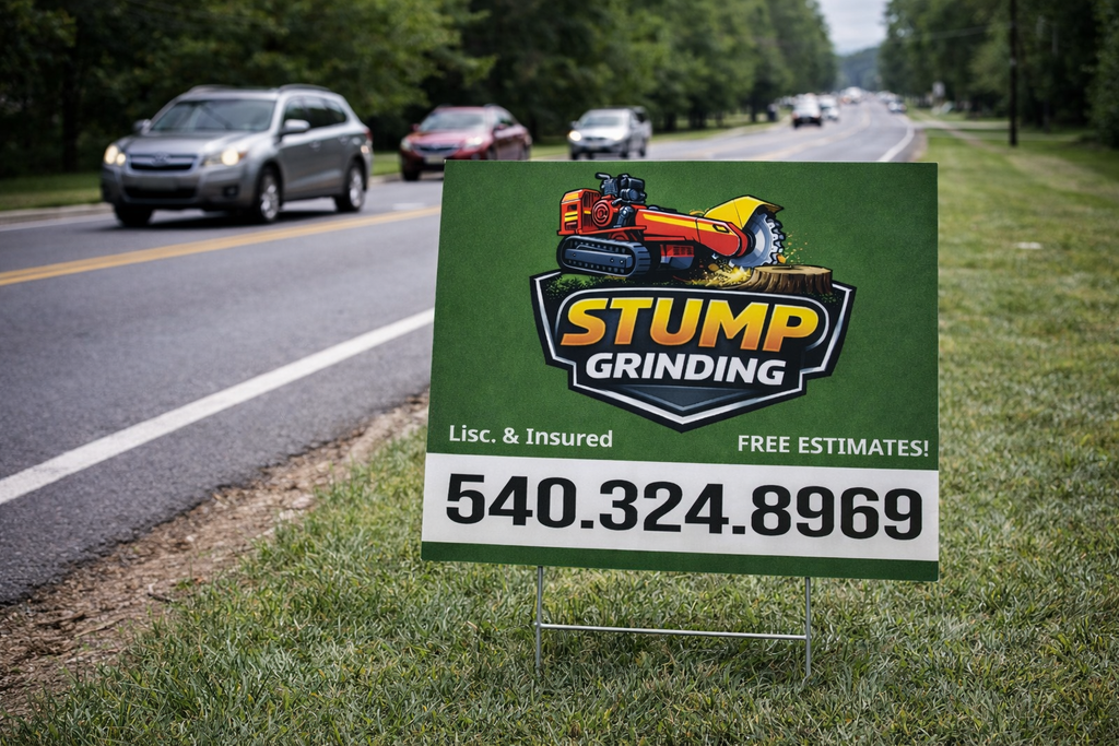 Stump Grinding Service Business Yard Sign