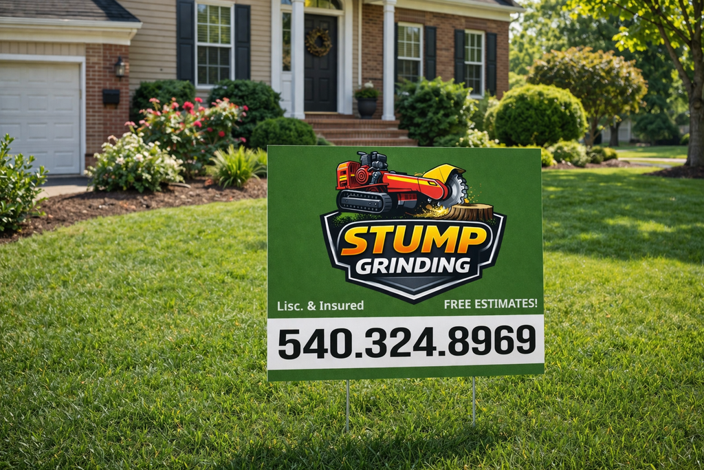 Stump Grinding Service Business Yard Sign