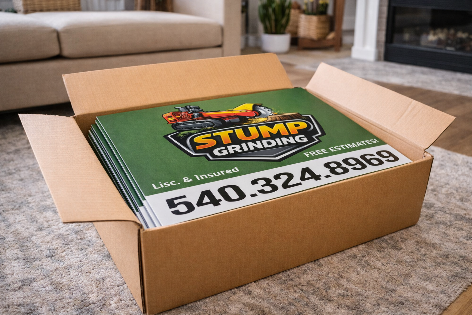 Stump Grinding Service Business Yard Sign