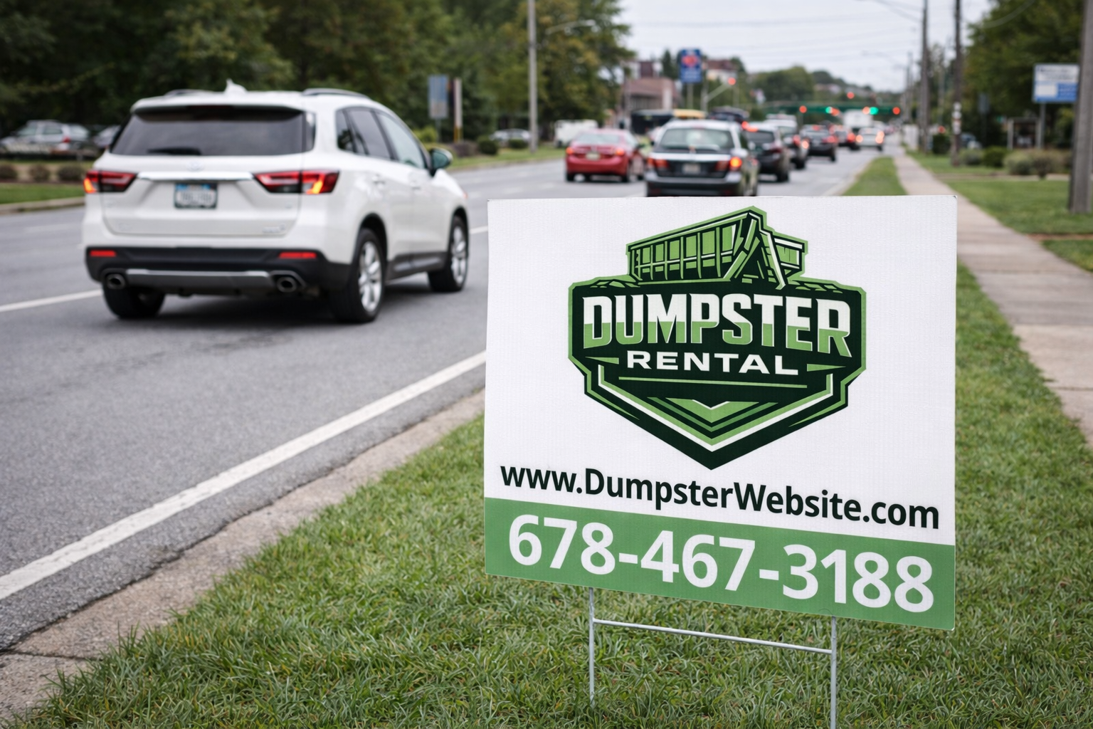 Professional Dumpster Rental and Roll Off Service Yard Signs