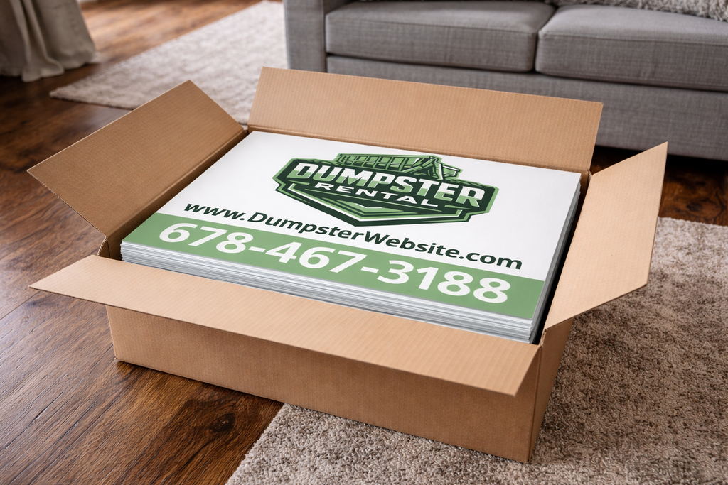 Professional Dumpster Rental and Roll Off Service Yard Signs