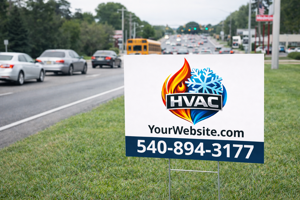 HVAC Contractor and Heating & Cooling Service Yard Signs
