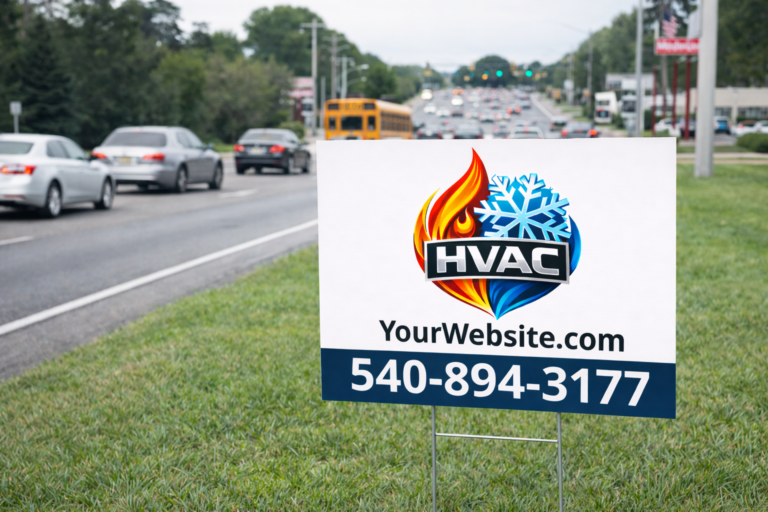 HVAC Contractor and Heating & Cooling Service Yard Signs