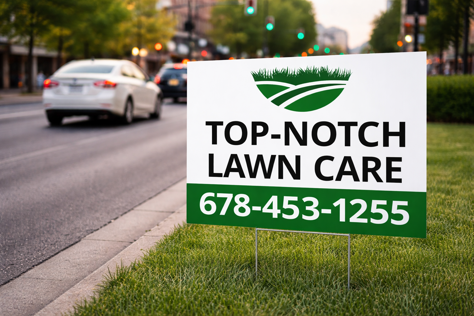 Lawn Care Service and Professional Mowing Yard Signs