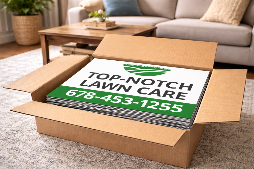 Lawn Care Service and Professional Mowing Yard Signs