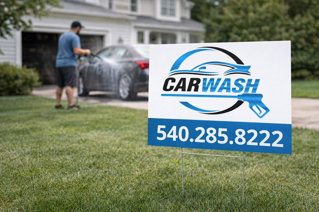 Car Wash and Professional Auto Detailing Service Yard Signs