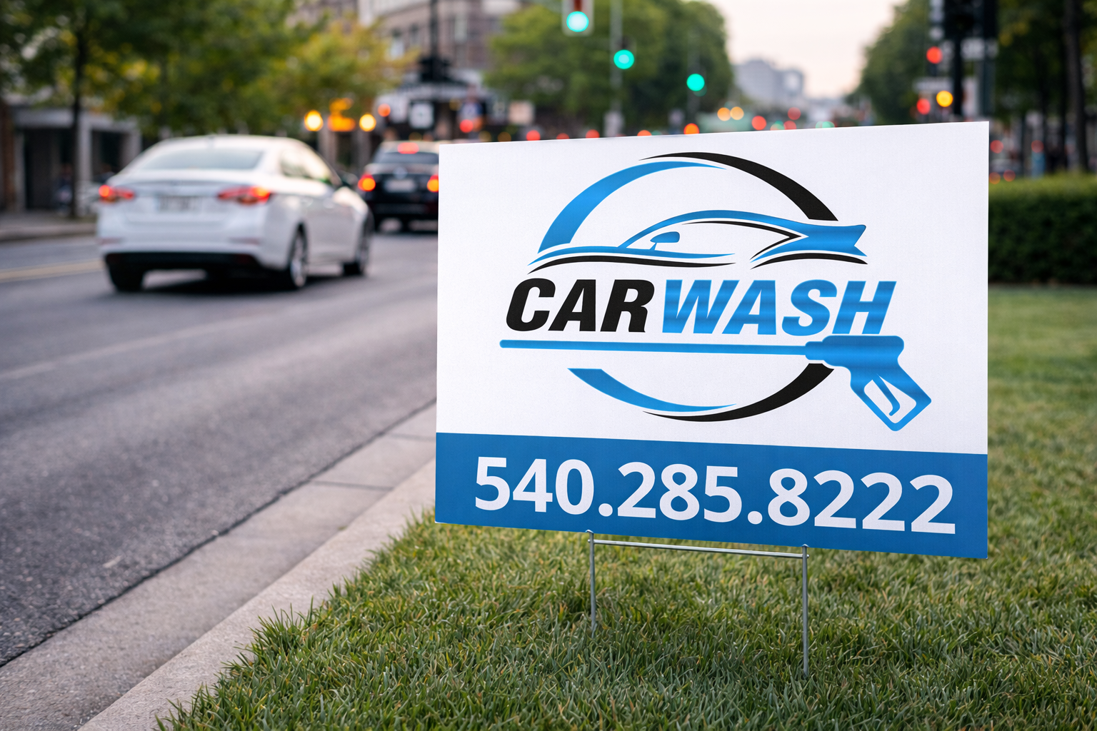Car Wash and Professional Auto Detailing Service Yard Signs