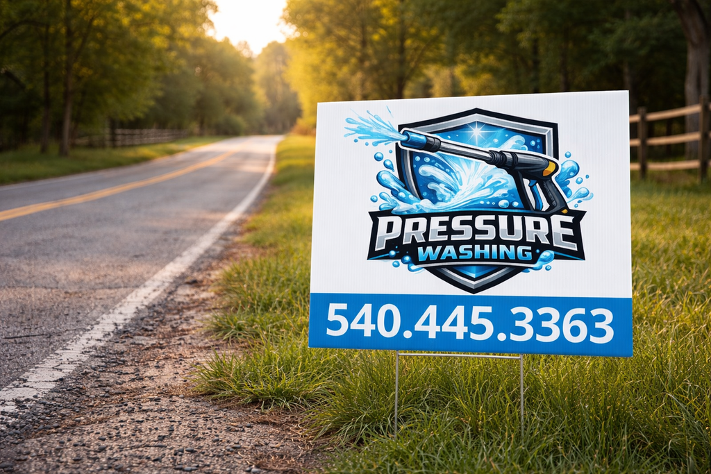 Pressure Washing Service Yard Sign | Soft House Washing Advertising