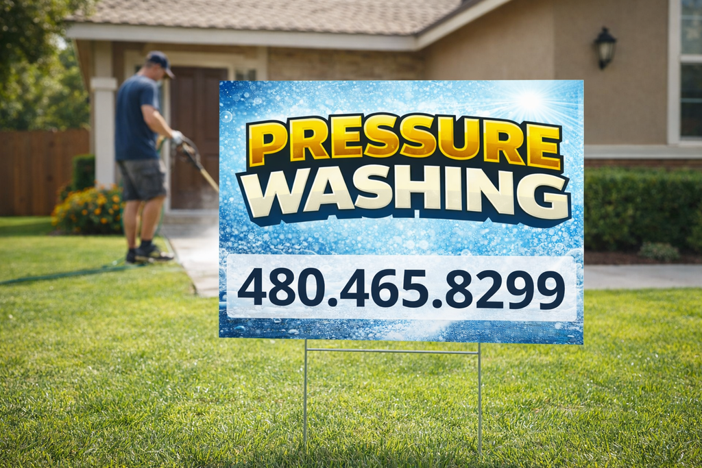 Pressure Soft, House Washing Service Yard Sign | Custom Designs Accepted