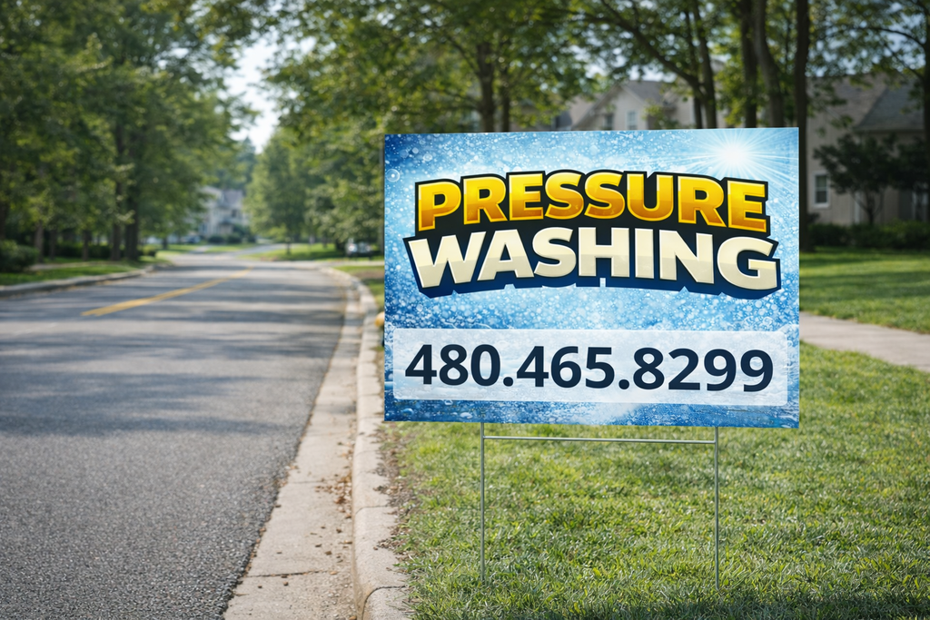 Pressure Soft, House Washing Service Yard Sign | Custom Designs Accepted