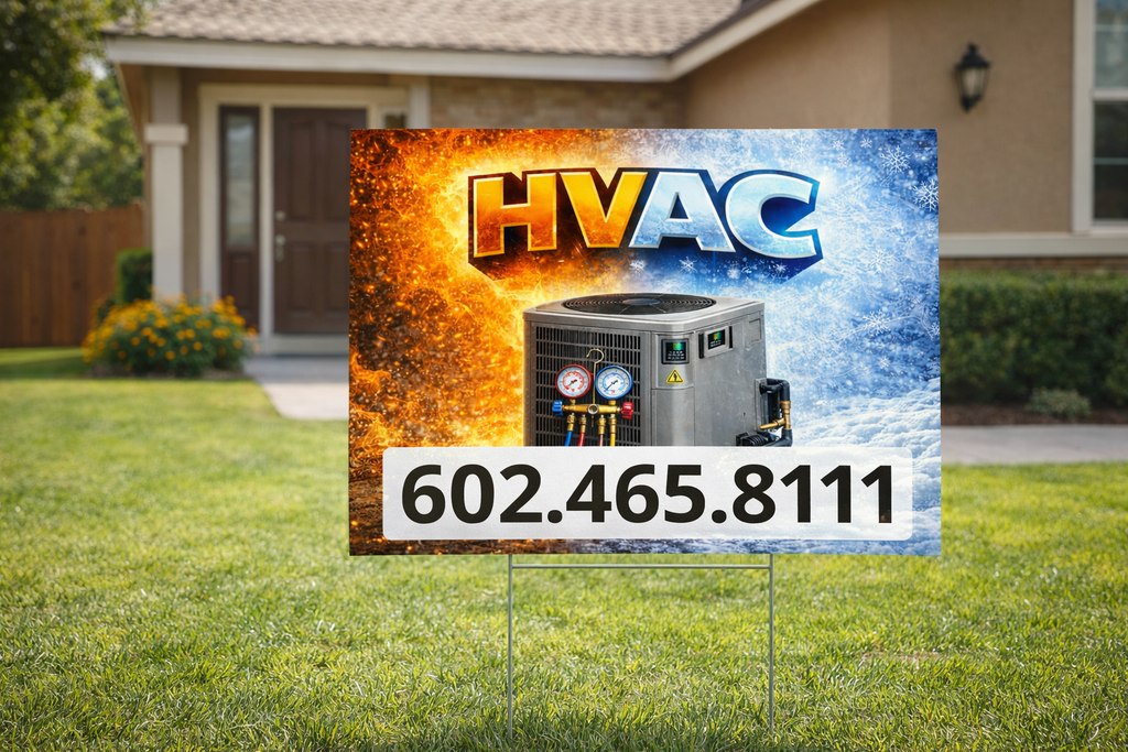 HVAC Contractor Yard Signs |  Heating & Cooling Service Signage