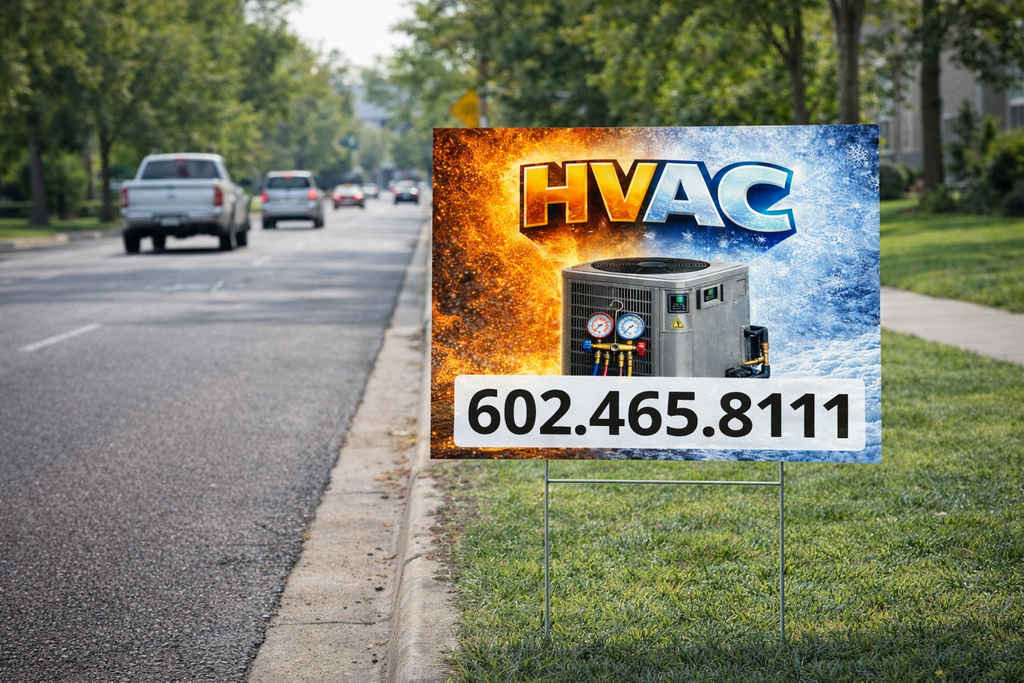 HVAC Contractor Yard Signs |  Heating & Cooling Service Signage