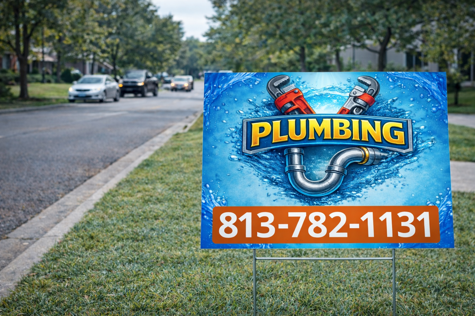 Plumbing Contractor Business Yard Signs