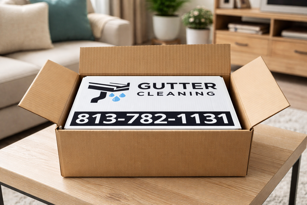 Gutter Cleaning & Maintenance Yard Signs | Custom Designs Accepted