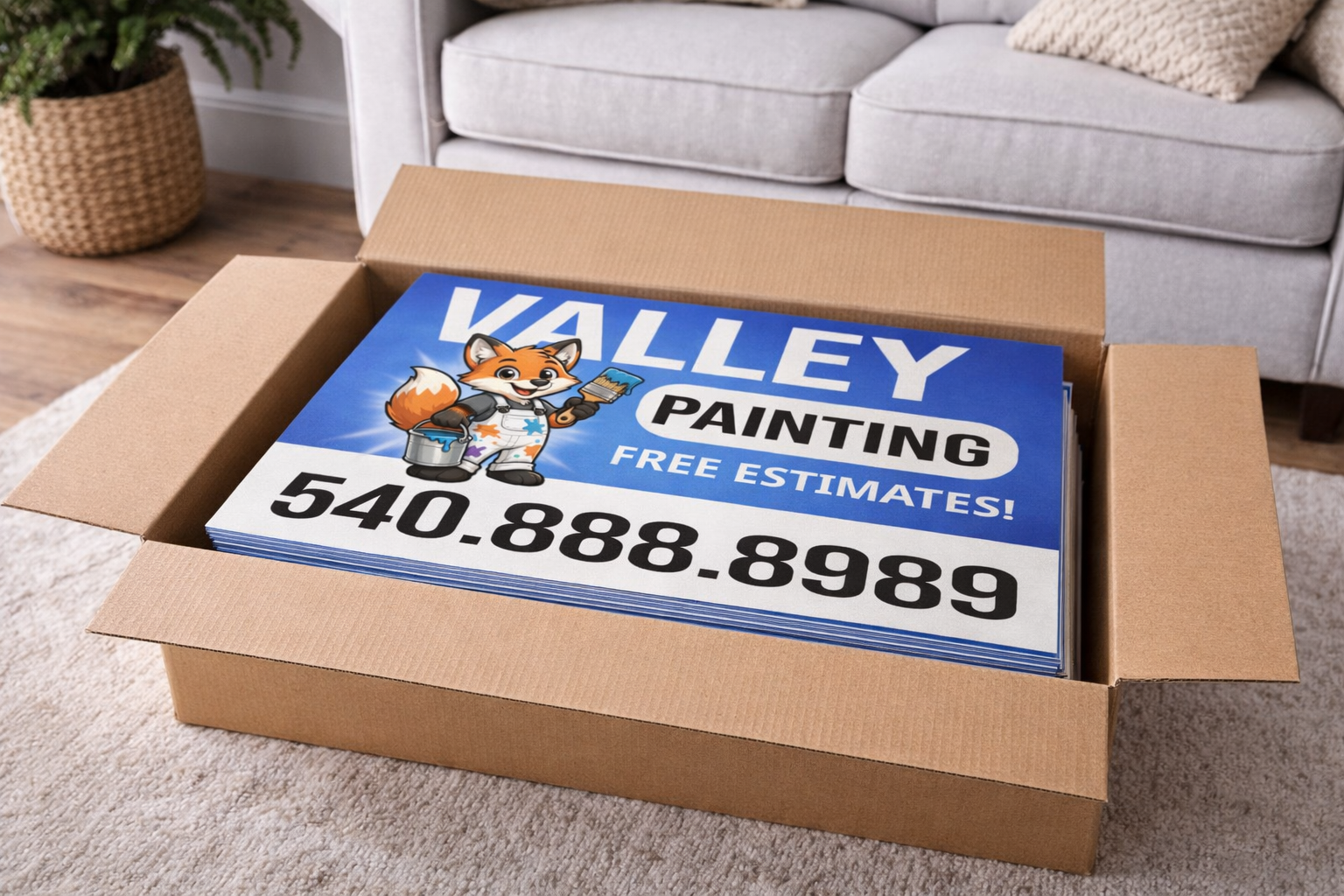 Painting business bandit signs 