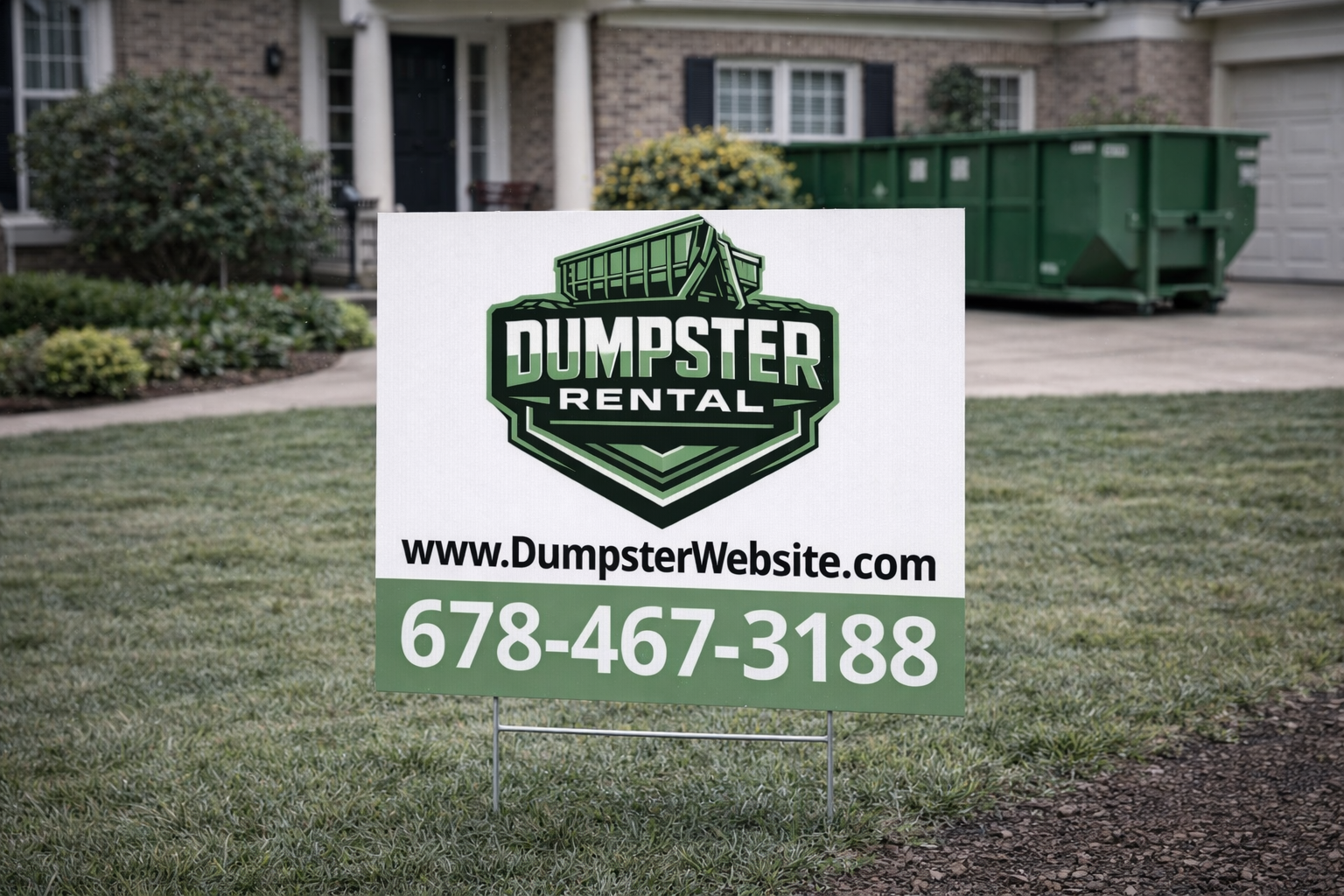 Professional Dumpster Rental and Roll Off Service Yard Signs