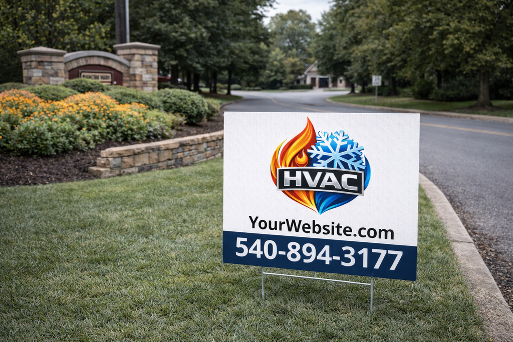 HVAC Contractor and Heating & Cooling Service Yard Signs