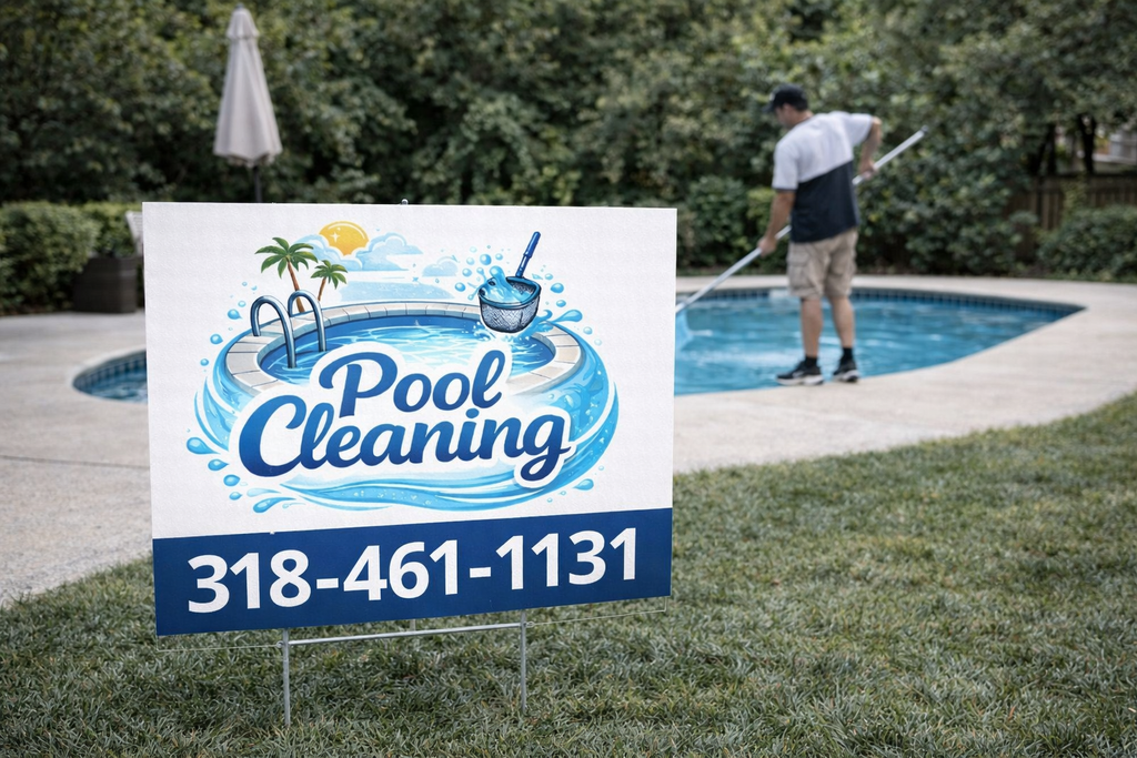 Pool Cleaning and Weekly Maintenance Service Yard Signs