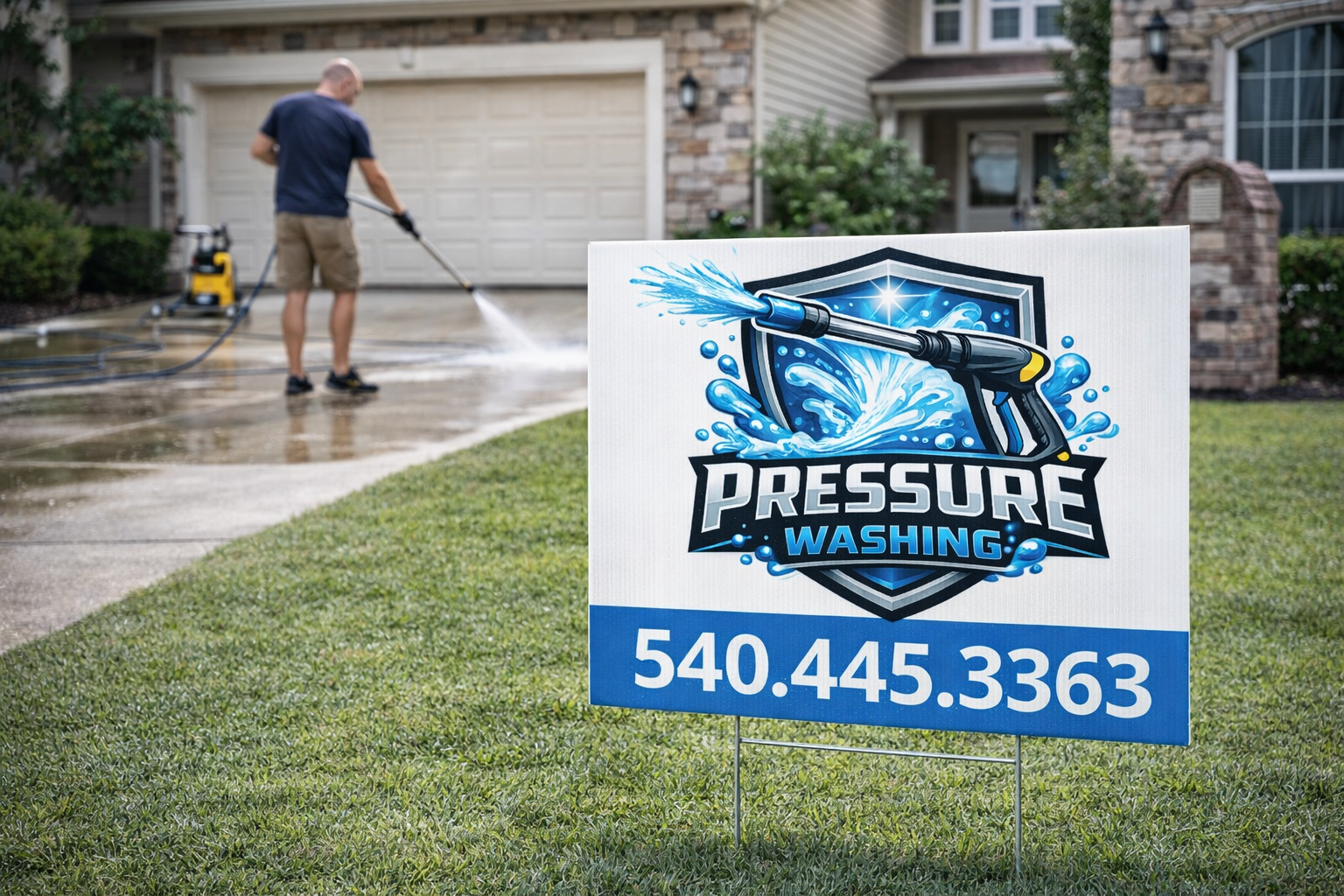 Pressure Washing Service Yard Sign | Soft House Washing Advertising