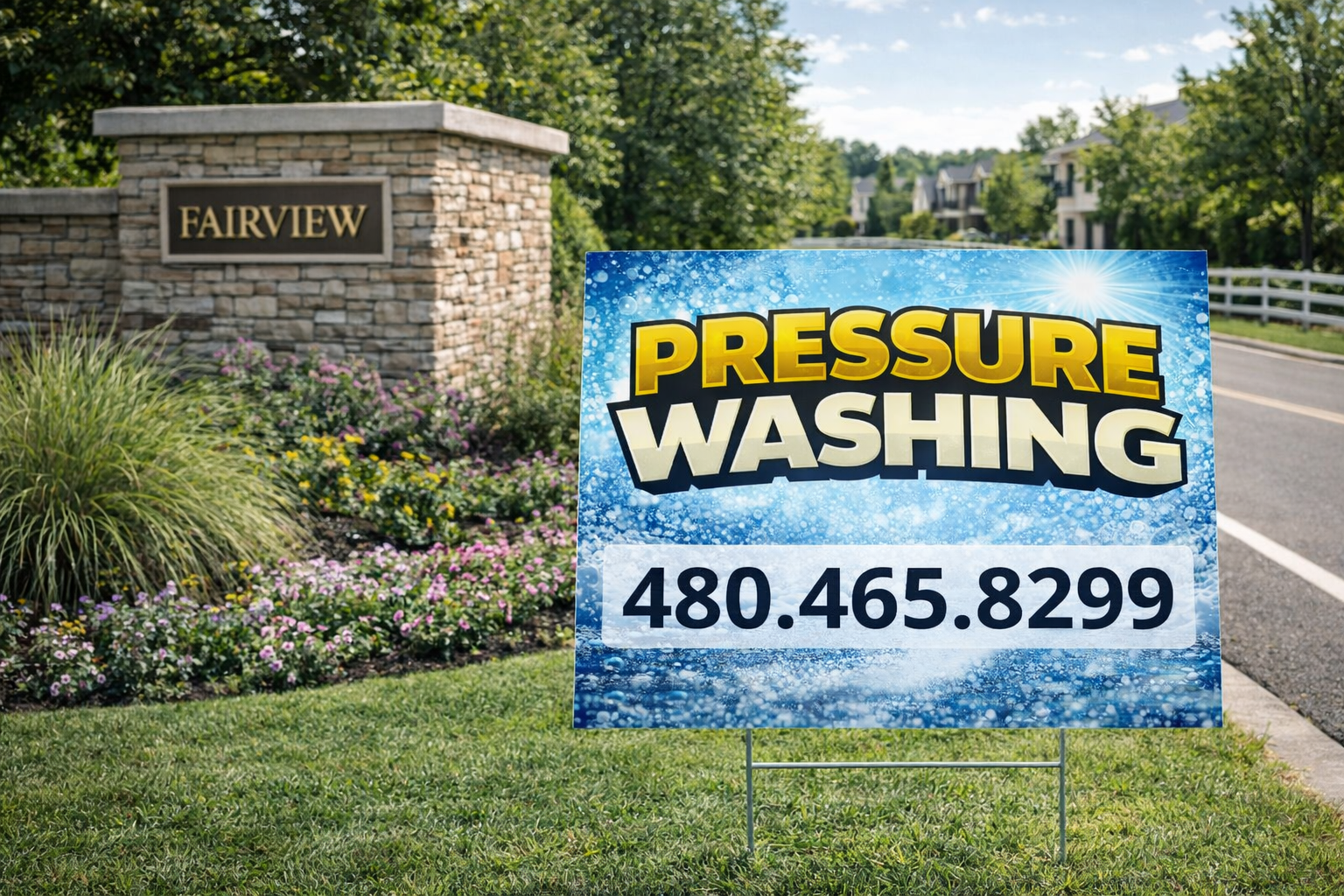 Pressure Soft, House Washing Service Yard Sign | Custom Designs Accepted