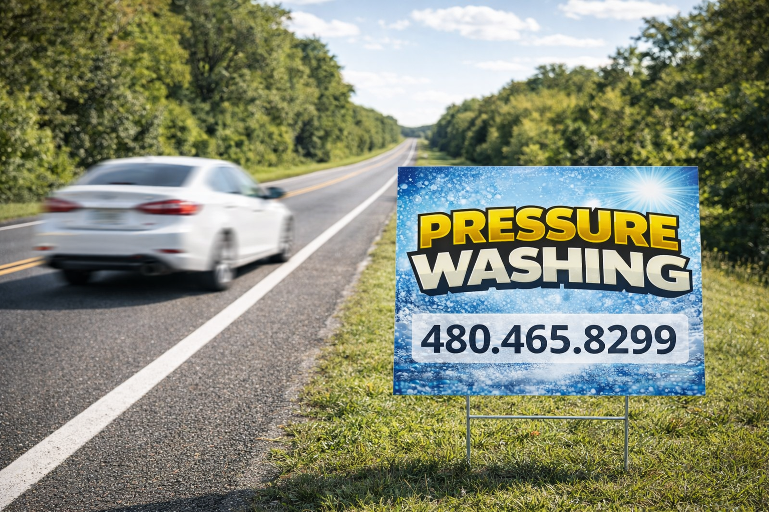 Pressure Soft, House Washing Service Yard Sign | Custom Designs Accepted