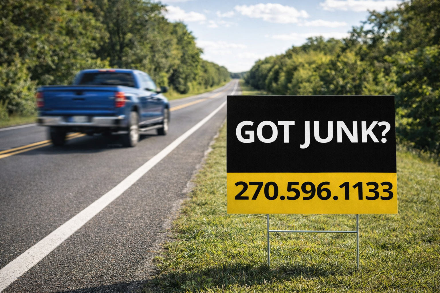 Junk Removal & Dumpster Rental Yard Signs