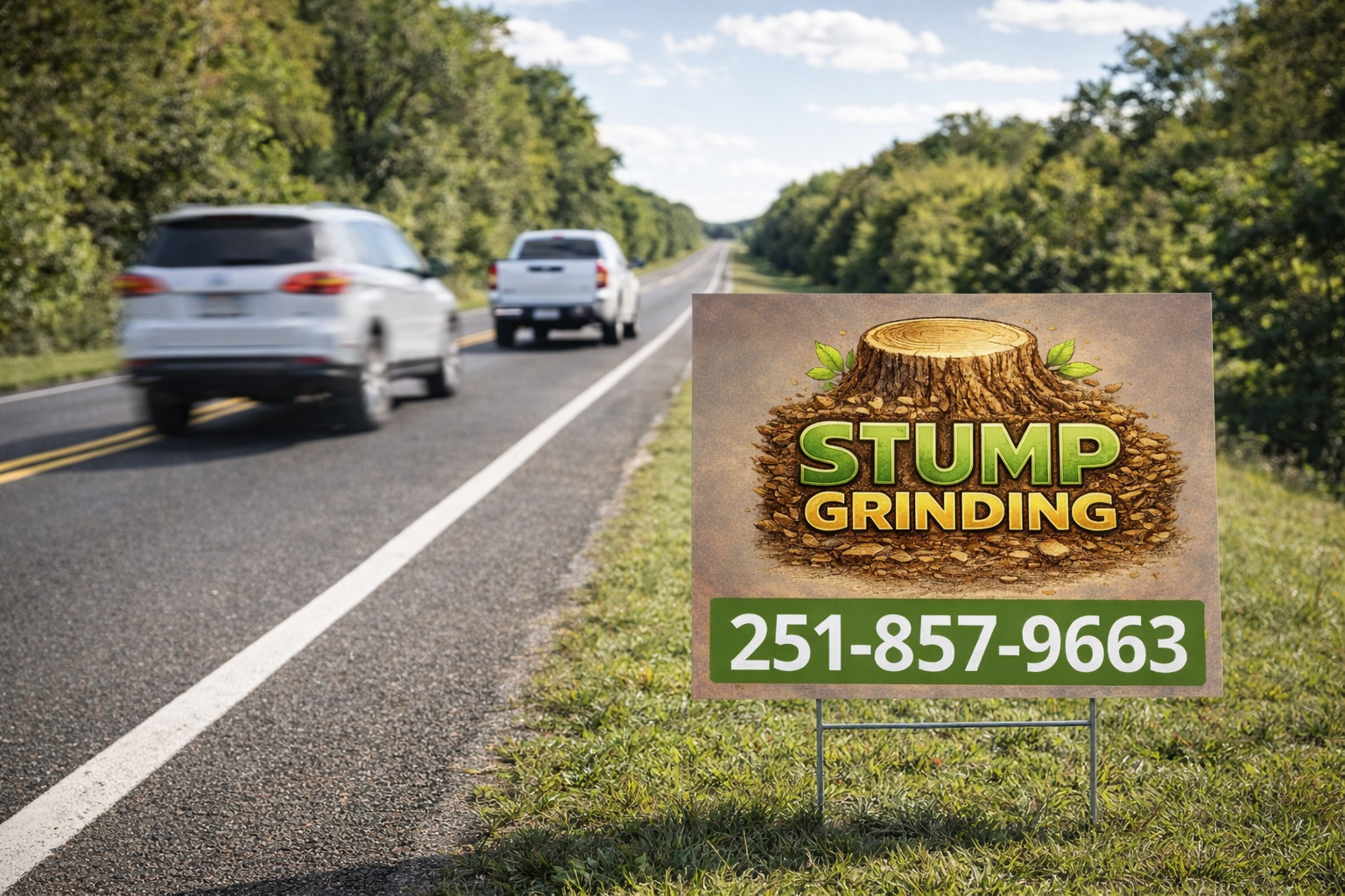 Stump Grinding & Root Removal Yard Signs | Tree Service Marketing