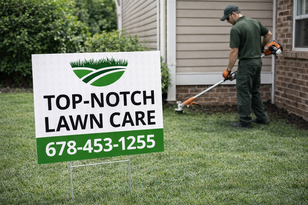 Lawn Care Service and Professional Mowing Yard Signs