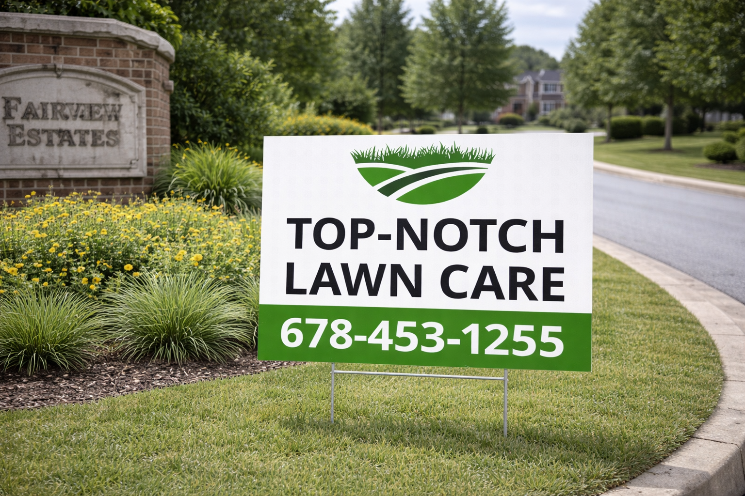 Lawn Care Service and Professional Mowing Yard Signs