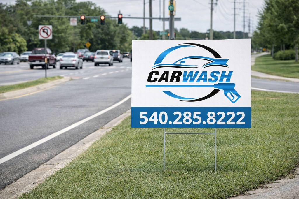 Car Wash and Professional Auto Detailing Service Yard Signs