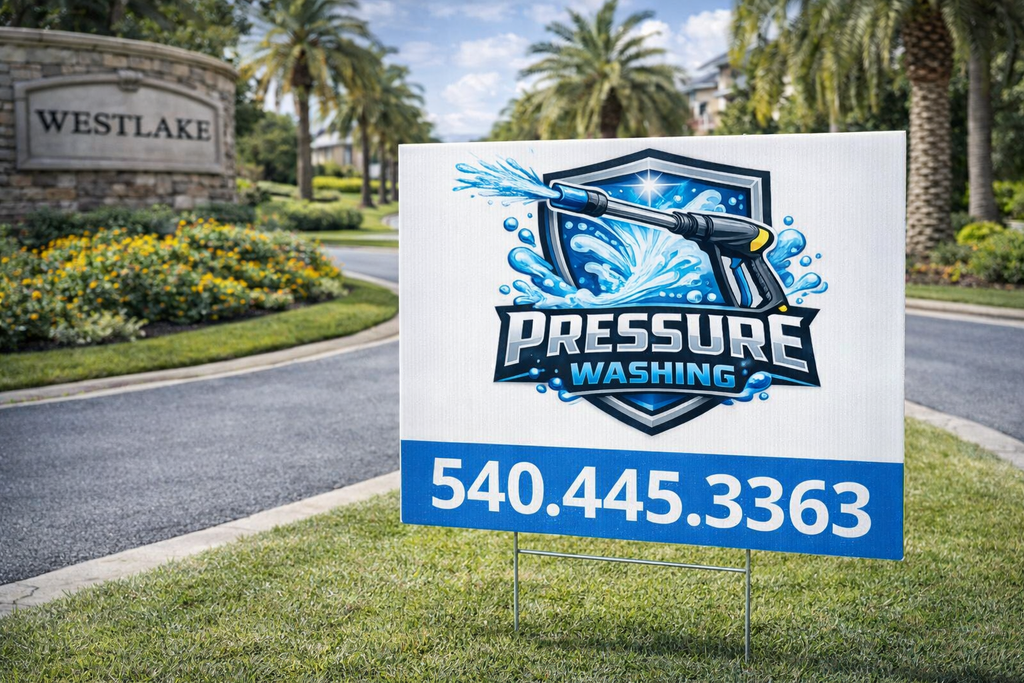 Pressure Washing Service Yard Sign | Soft House Washing Advertising