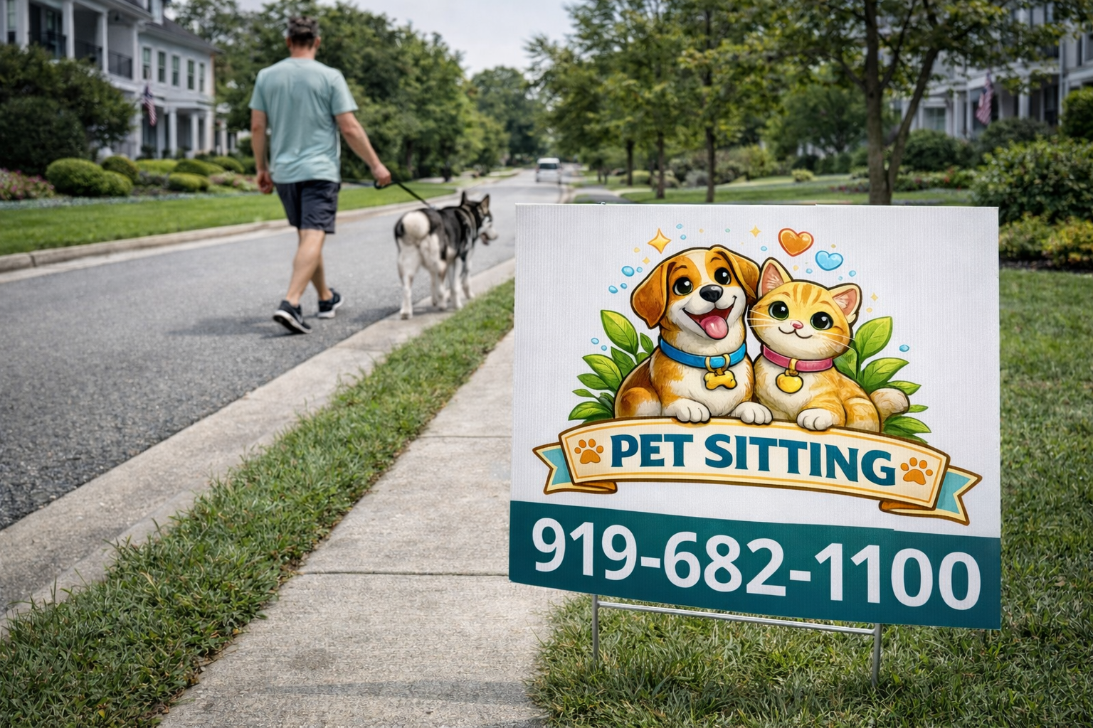 Pet Sitting Service Yard Signs | Professional Dog Walking
