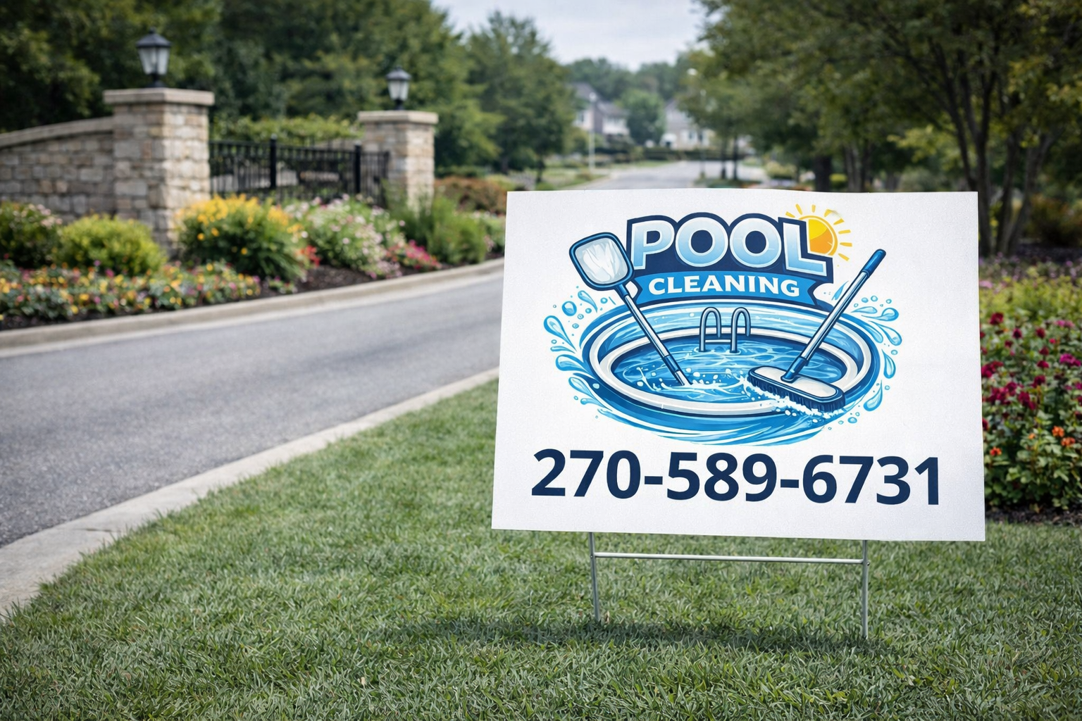 Pool Cleaning, Installation & Maintenance Yard Signs