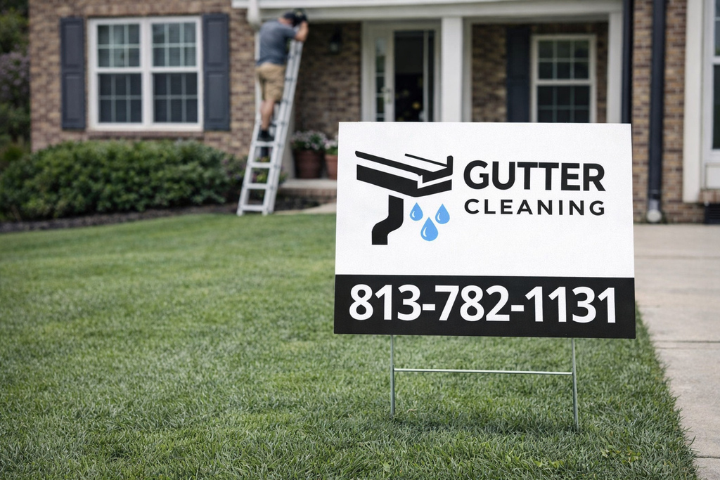 Gutter Cleaning & Maintenance Yard Signs | Custom Designs Accepted