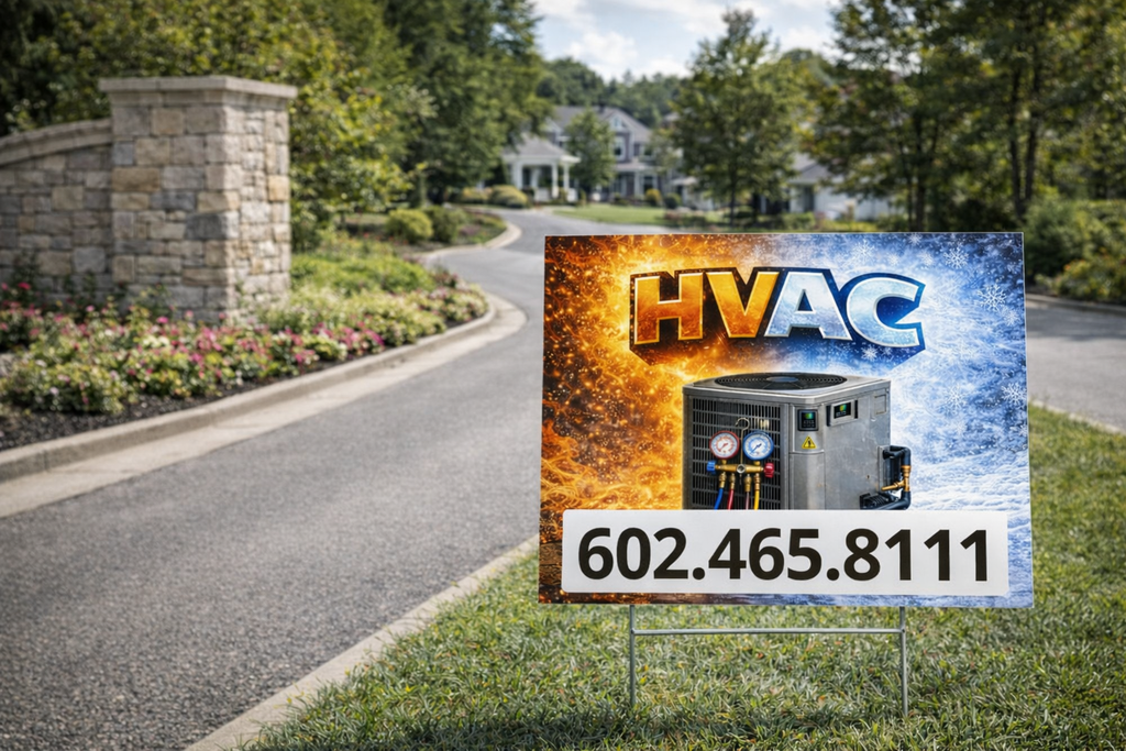 HVAC Contractor Yard Signs |  Heating & Cooling Service Signage
