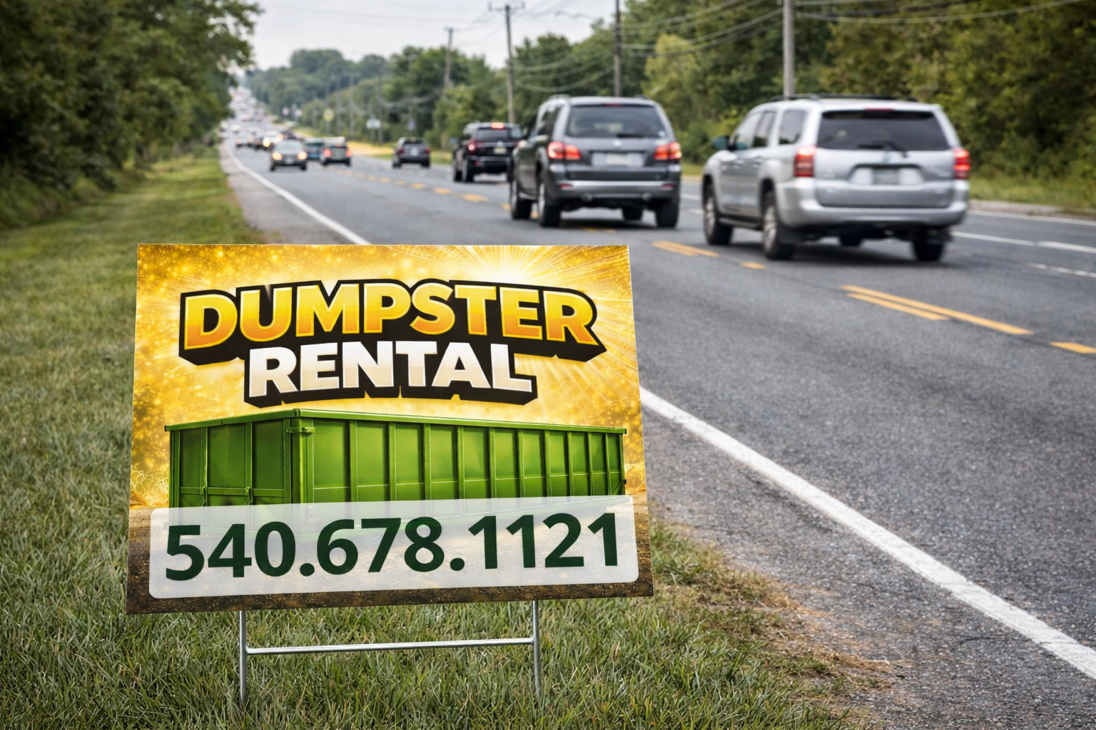 Dumpster Rental and Junk Removal Yard Signs