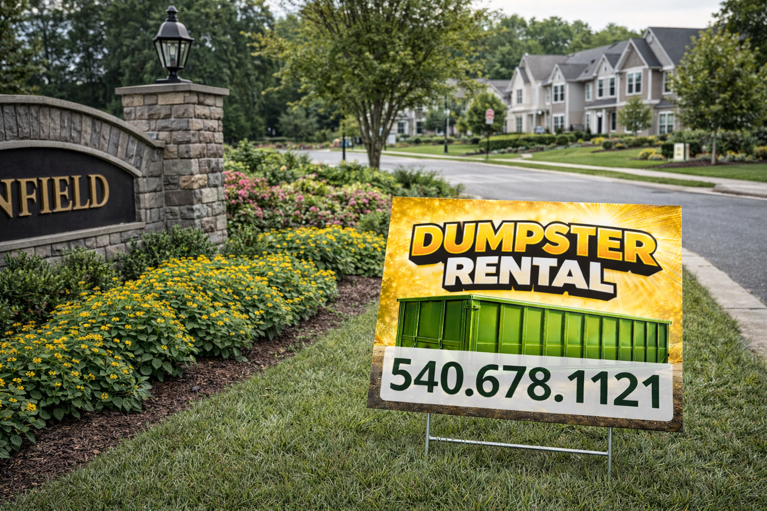 Dumpster Rental and Junk Removal Yard Signs