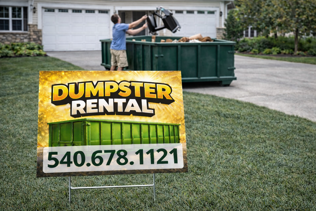 Dumpster Rental and Junk Removal Yard Signs