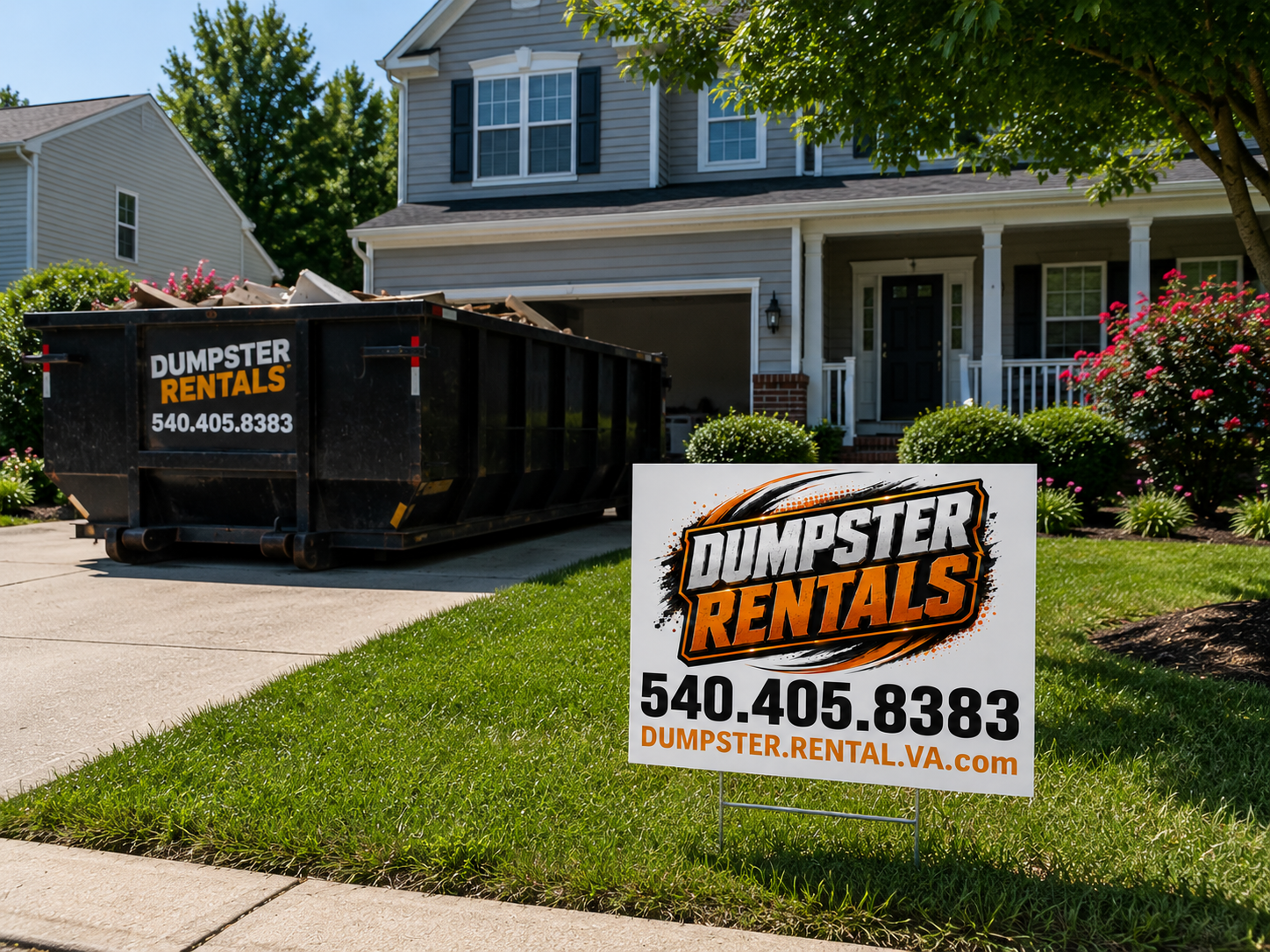 Custom Dumpster Rental and Roll Off Service Yard Signs - Get Leads NOW!
