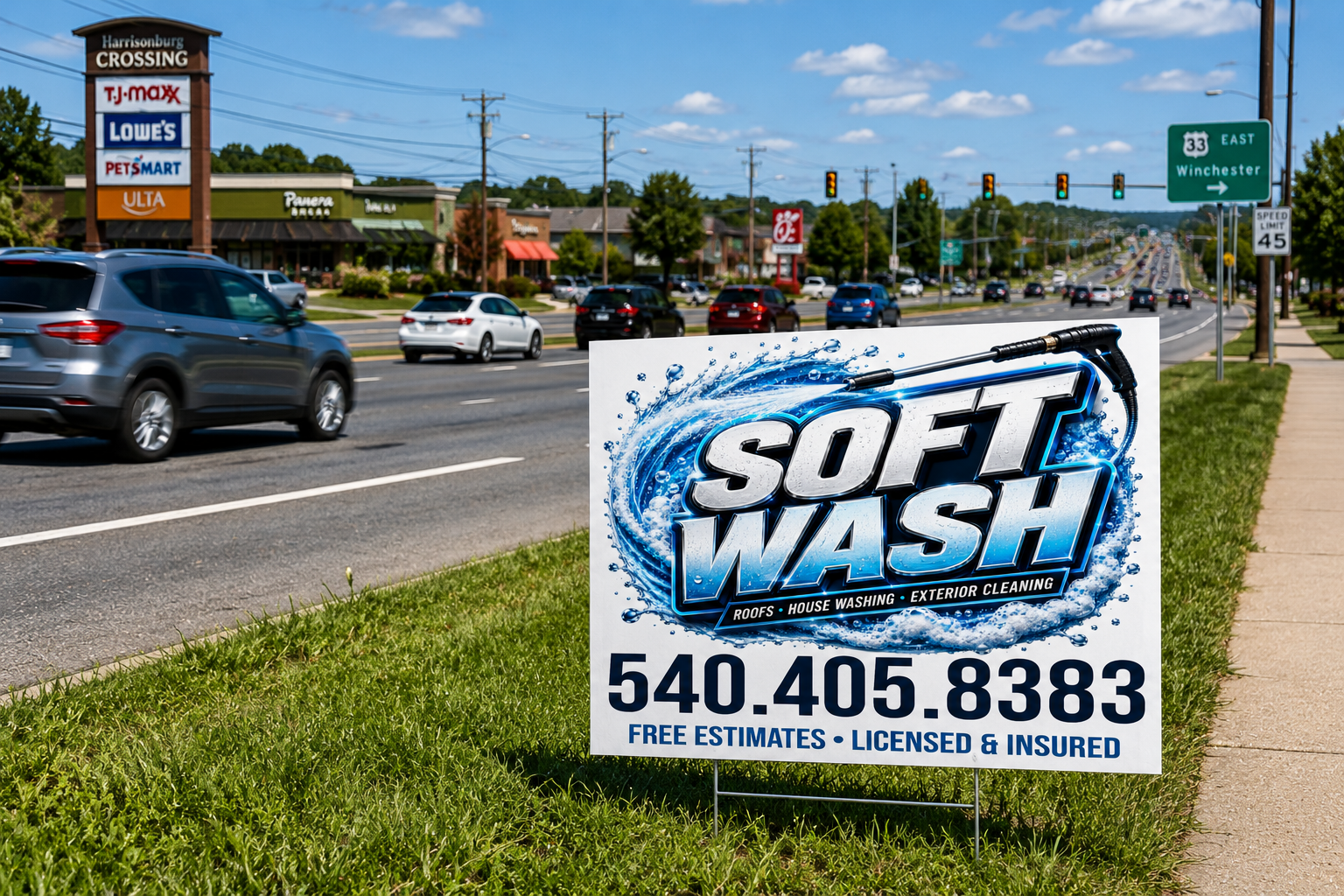 Soft Washing Pressure Washer Service Yard Sign | Get Leads Now! [C100]