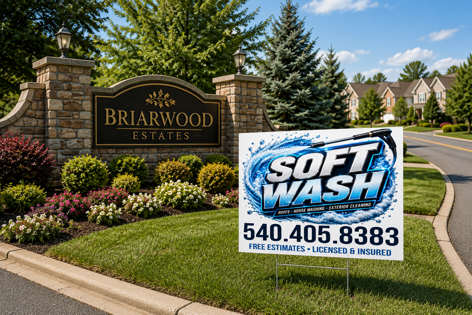 Soft Washing Pressure Washer Service Yard Sign | Get Leads Now! [C100]