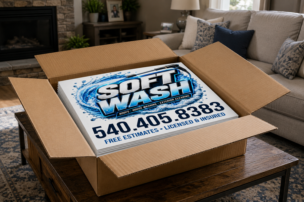 Soft Washing Pressure Washer Service Yard Sign | Get Leads Now! [C100]